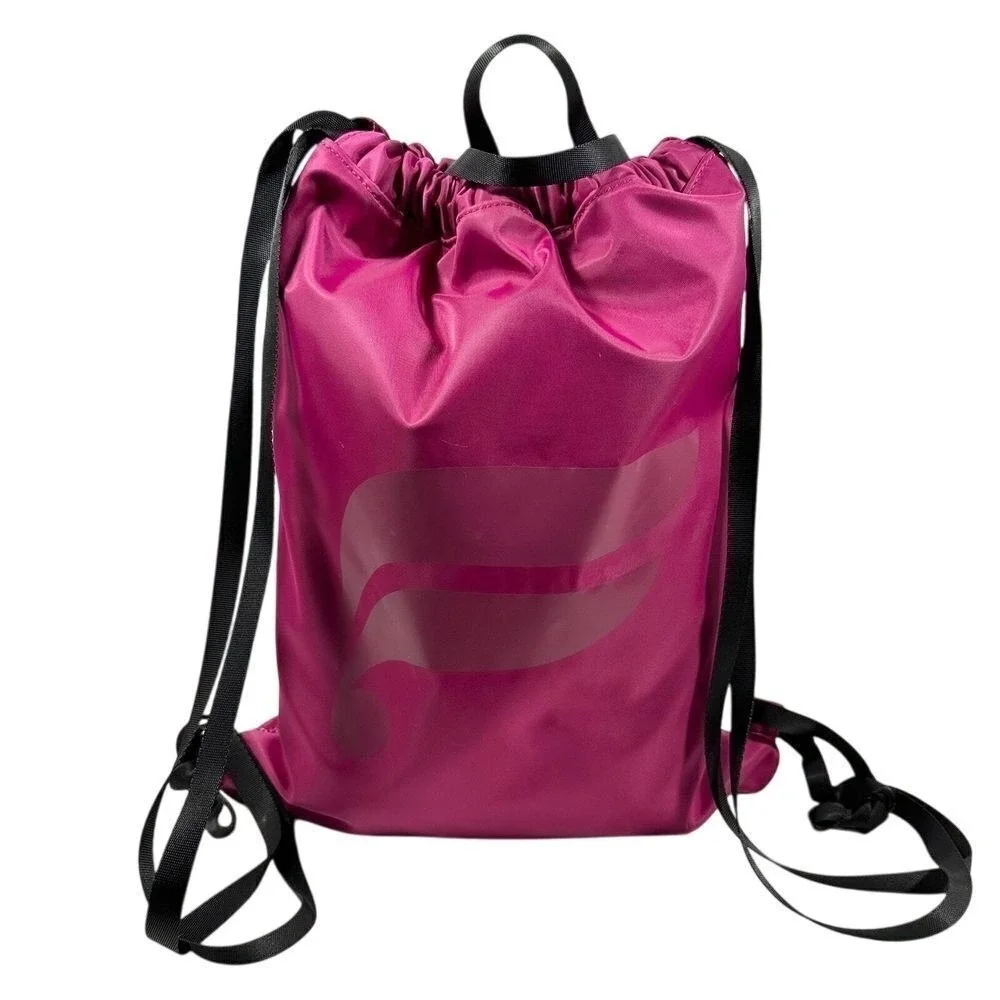 Fabletics Drawstring Backpack Magenta Pink Quilted Cinch Gym Bag Adjustable